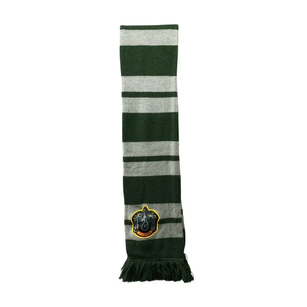 Harry Potter Slytherin Scarf Green Fringe Rectangle One Size Knit‎ Costume